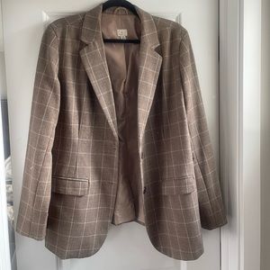 Brown and White checkered Suit Jacket